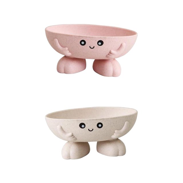 2x Jabonera Jabonera Autodrenante Rejilla de drenaje de jabón rosa y beige BLESIY Titular de plato de jabón