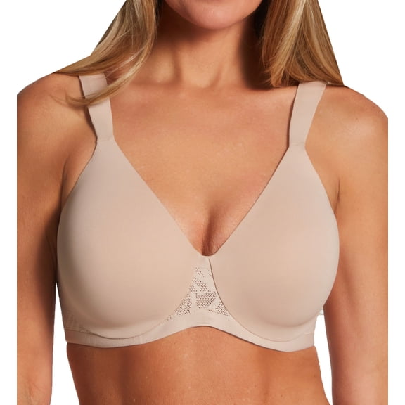 Women's Bali DF4580 Smoothing Foam Underwire Bra with Comfort Bra (Almond 34DD)