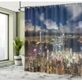 thumbnail image 5 of Ambesonne Scenery Shower Curtain, Night View Hong Kong, 69"Wx84"L, Navy White, 5 of 5