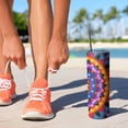 thumbnail image 2 of 20oz Colorful Tie Dye Peacock Mandala Pattern Skinny Tumblers Stainless Steel Tumbler with Lid and Straw,Vacuum Insulated Double Wall Travel Tumbler Cups with Cleaning Brush for Coffee,Tea, 2 of 6
