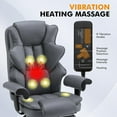 thumbnail image 5 of HOMREST 6-Point Massage Office Chair, Heated Executive Chair with Adjustable Armrest,Ergonomic Home Office Desk Chairs with Retractable Footrest and Reclining Function(SlateGray), 5 of 9