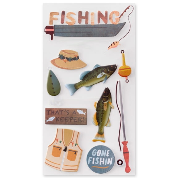 Recollections Fishing Stickers, 12 Pack