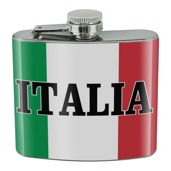 Italia Italy Italian Flag Stainless Steel 5oz Hip Drink Kidney Flask