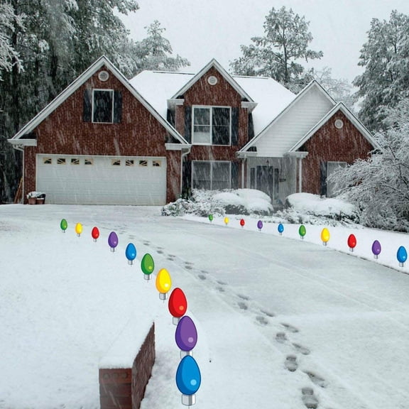 VictoryStore Giant Bulb Christmas Pathway Decorations Set, Holiday Yard Sign Decorations