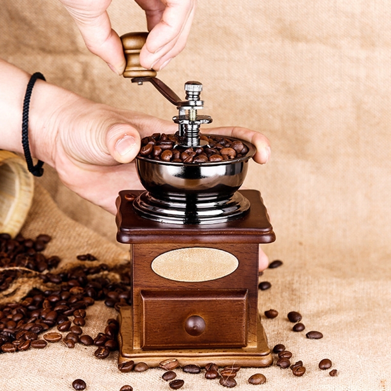 Elegant Espresso Machine with Adjustable Coarseness Space Saving Hand Operated Grinder Home Coffee Accessories