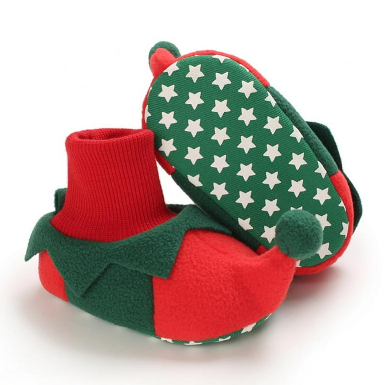 Infant Baby Slippers Girls Boys Booties Cute Christmas Elf Shoes Newborn Crib Shoes Baby Footwear Prewalkers Walmart
