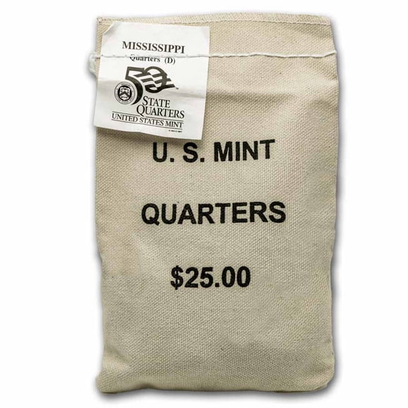 2002-D Mississippi State Quarter $25 Sealed Mint Bag BU