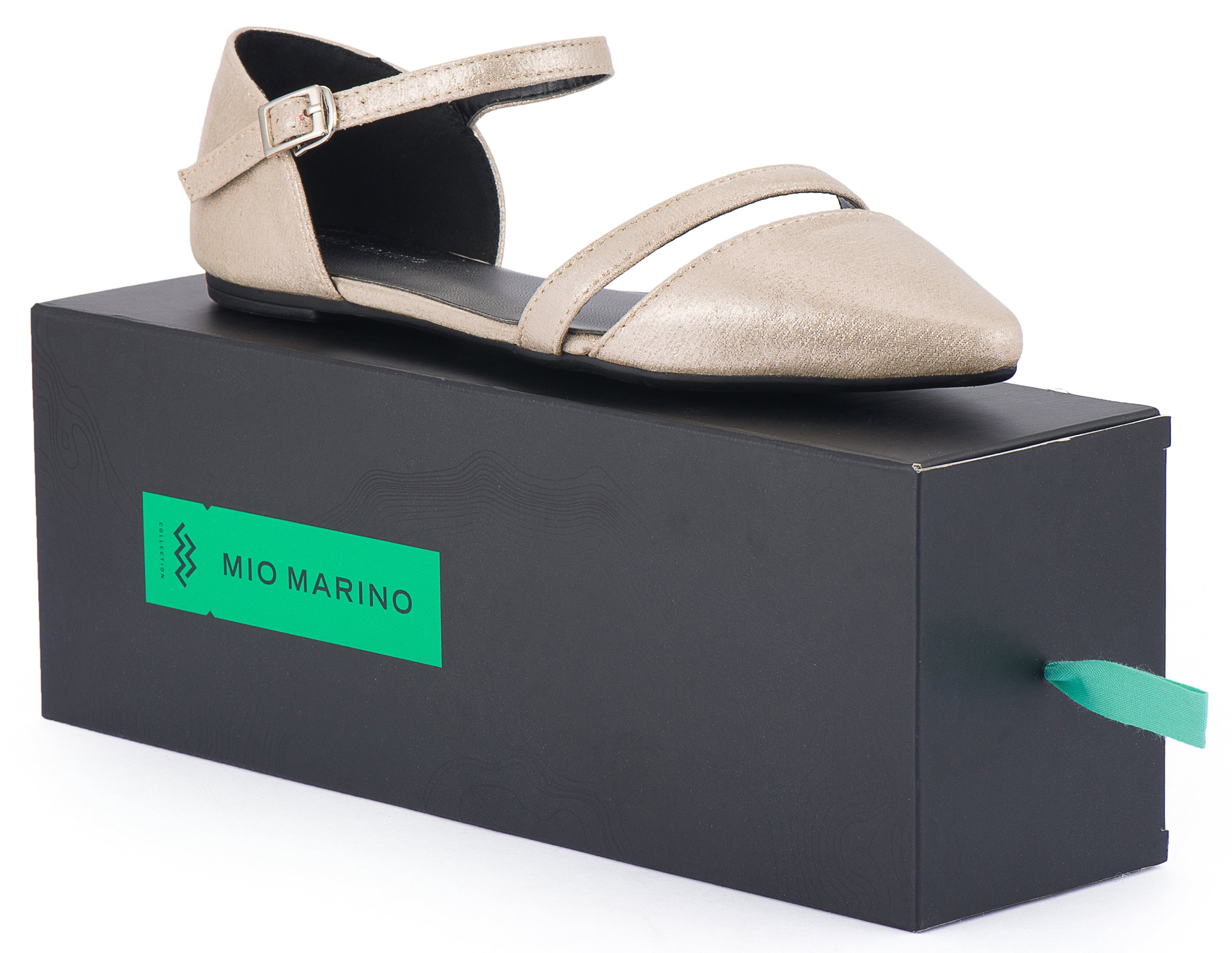 Mio Marino D'Orsay Pointed Toe Flats - Womens Ankle Strap Dress Shoes - Quick Release Buckle (Beige, 5.5)