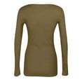 thumbnail image 4 of Resicozy Womens Long Sleeve Tops Fall Spring Scoop Neck Ribbed Knit Shirts Slim Fitted Casual Basic Solid Tee T Shirt 2026 Light Green L, 4 of 4