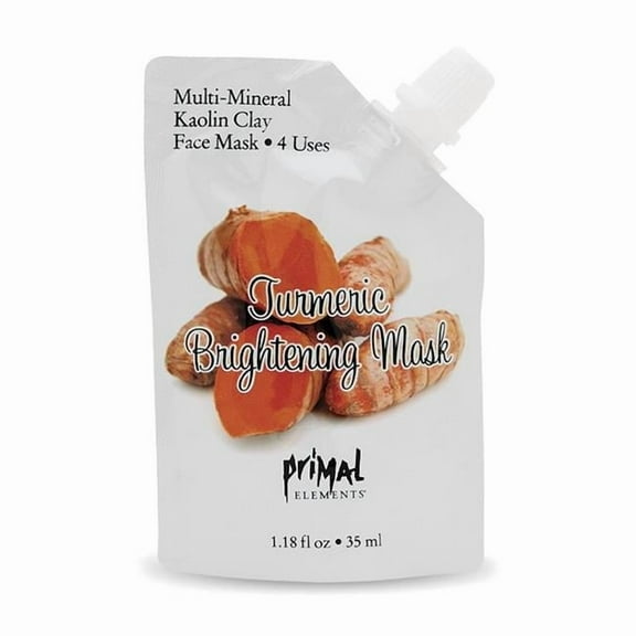 Primal Elements Kaolin Clay Turmeric Brightening Mask, 1.18 oz