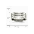 thumbnail image 6 of White Stainless Steel Ring Band Wedding Comfort Grooved 8mm Satin and Polished, 6 of 6