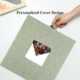 thumbnail image 2 of Bevtee Photo Album Self Adhesive 4x6 8x10 DIY Picture Scrapbook, 40 Pages Linen Cover with Display Window, with Pen, for Moms, Families, Babies, and Weddings, Grass Green, 2 of 7
