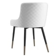 thumbnail image 3 of Modern Faux Leather and Metal Dining Chair Set of 2 White and Black, 3 of 5