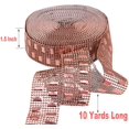 thumbnail image 2 of HUGFEGWE 1.5" x 10 Yards (30 ft 2 Rows) Silver Bling Rhinestone Diamond Flower Shape Mesh Wrap Roll Faux Rhinestone Crystal Ribbon for Wedding, Cake, Vase Decorations, Party Supplies UA824-25153, 2 of 9
