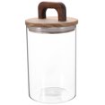thumbnail image 4 of Glass Food Storage Container with Wooden Lid Canister Kitchen Glass Canister Sugar Container, 4 of 8