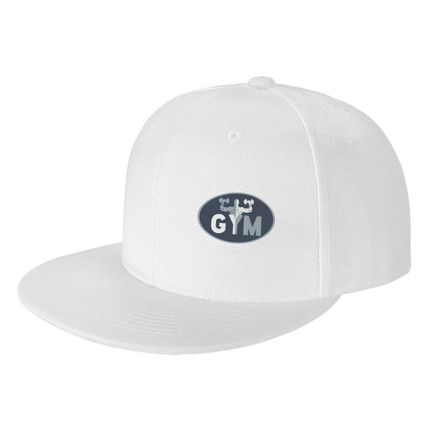 ZICANCN Fitness Gym Man Logo Baseball Caps, Trucker Hats for Men And Women,  Adjustable Breathable Flat Caps, White 