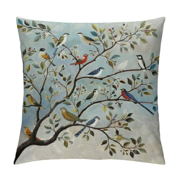 Autua Birds Sky Annabel Kidston Graphic Decorative Cushion Cover for Home Couch Living Room Sofa, Square Pillow Case 1PC 12x12in
