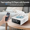 thumbnail image 3 of Elegant CD Player, Alarm Clock Radio with Wireless Charging Station, FM Radio (No AM), Bluetooth Boombox with Remote, MP3/USB Music Player, Snooze & Sleep Timer CD Players for Home, AC Powered, 3 of 4