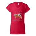 thumbnail image 2 of Wild Bobby, And Into The Forest I Go To Lose My Mind, Animal Lover, Women Standard V-Neck Tee, Red, XX-Large, 2 of 4