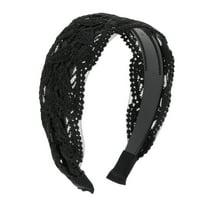 Unique Bargains 1 Pc Fashion Lace Headband 5.71"x4.72" Black