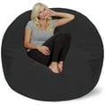 thumbnail image 5 of Chill Sack Bean Bag Chair, Memory Foam Lounger with Microsuede Cover, Kids, Adults, 5 ft, Dark Grey Pebble, 5 of 5