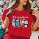 thumbnail image 2 of Nuevas camisetas estampadas navideñas con texto "Enfermera, café, es la época más maravillosa del año", camisetas casuales de manga corta para mujeres y hombres, 2 of 5