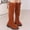 Brown, variant on HaiMao Toddler Big Kid Girl's Faux Lined Knee High Winter Riding Boots Thigh Boot Pointed Stretch Over the Knee Boots Red 3.5(36)