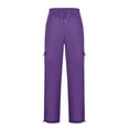thumbnail image 4 of BiZtdJrK Cargo Sweatpants for Men Loose Fit Casual Yoga Running Pants Wide Leg Drawstring Joggers Work Trousers with Pockets, Purple, L, 4 of 6