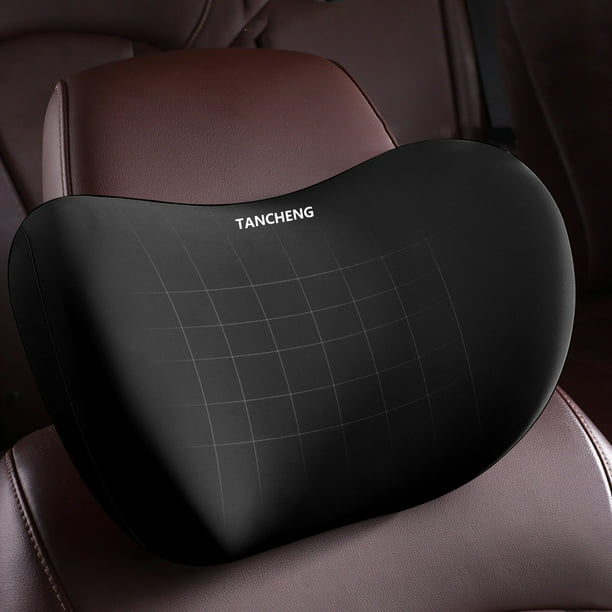 Almohada cervical de espuma viscoelástica para reposacabezas de coche | Almohada de viaje ergonómica y supersuave con funda extraíble y transpirable | Sujeta el cuello y la espalda de conductores y