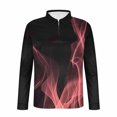 thumbnail image 4 of Blusa y camisa de manga larga con cuello vuelto para hombre, jersey con solapa a cuadros, a rayas y cremallera, manga corta, deportiva, de manga corta, con solapa, blusa de poliéster para hombre, 4 of 5