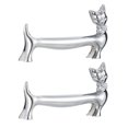 thumbnail image 2 of Chopsticks Rest Holder Alloy Chopsticks Holders Dining Table Tableware Storage Silver Cat Shape 2Pack, 2 of 4