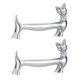 thumbnail image 2 of Chopsticks Rest Holder Alloy Chopsticks Holders Dining Table Tableware Storage Silver Cat Shape 2Pack, 2 of 4