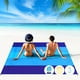 thumbnail image 1 of BYDOLL Manta de playa de 78 x 81 pulgadas, 4 a 7 adultos, de gran tamaño, ligera, impermeable, a prueba de arena, gran estera de picnic para viajes, camping, senderismo, picnic (78 x 81 pulgadas, azul, 1 of 5