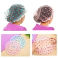 thumbnail image 2 of Grandes Capuchons de Douche en Plastique pour Femmes Réutilisables Imperméables (3 Pcs Rouge Bleu Vert), 2 of 5