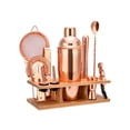 thumbnail image 4 of Naiovety Juego de 11 piezas, coctelera de oro rosa, marco de madera, taza medidora de acero inoxidable brillante, barra, cuchara, filtro de cóctel, Kits de equipo de elaboración de vino 550ml Naiovety HA024875-02, 4 of 6