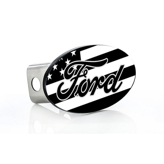 Ford American Flag Patriotic Black Trailer Hitch Cover
