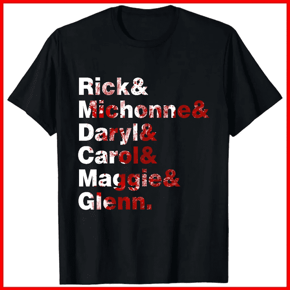 Rick Michonne Daryl Carol Walking Dead TV Series Fan Art Unisex T-shirt V19080, up to size 5XL
