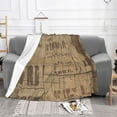 thumbnail image 2 of XMXT Throw Blanket, News Old Fashioned Prints Machine Washable Blankets for Sofa, 50 x 40 inches Brown, 2 of 9
