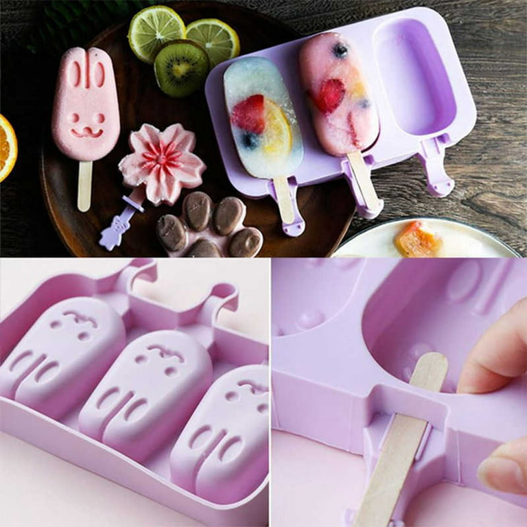 Miaowoof Homemade Popsicle Molds Shapes, Silicone Frozen Ice Popsicle Maker-BPA  Free, with 50 Popsicle Sticks, 50 Popsicle Bags, Funnel a