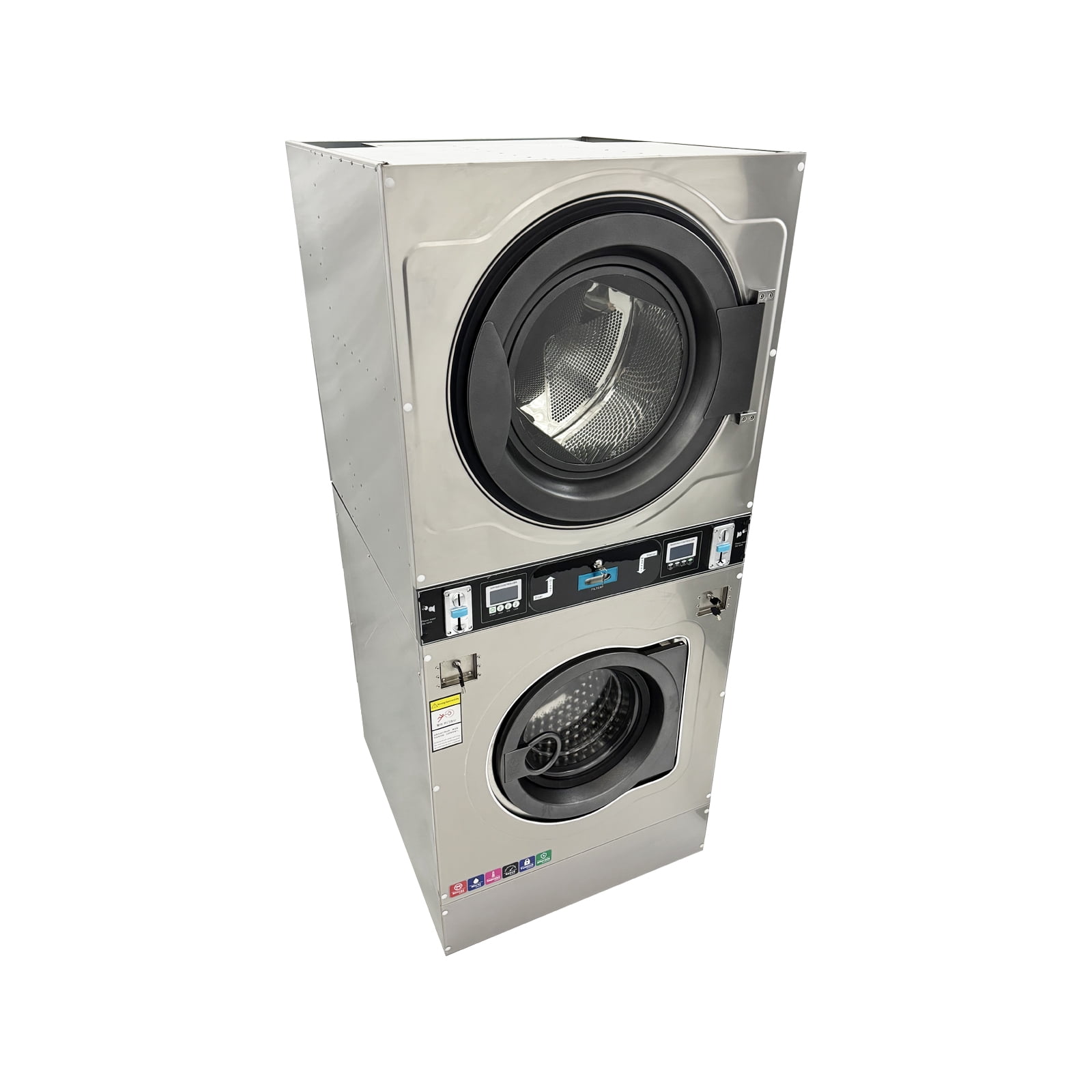 Commercial Coin Operated Washer Dryer Combo Stackable Double-layer 220V