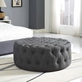 thumbnail image 1 of Modway Amour Fabric Upholstered Button-Tufted Round Ottoman in Gray, 1 of 2
