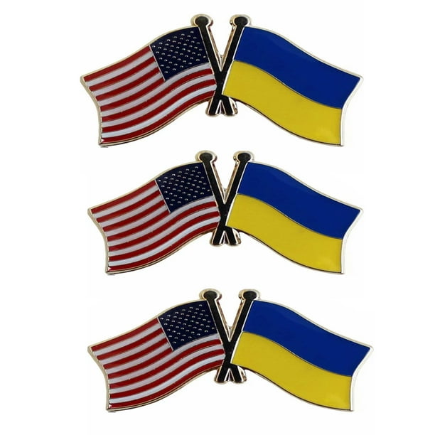 3pcs American Ukraine Crossed, Replacement Chandelier Crystals Ukraine Flagpole