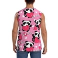 thumbnail image 4 of Pofeuu Panda Heart Valentine Pink Print Men's Muscle T-Shirt, Sleeveless, Muscle Tank, Classic Muscle Tee Top For Men Casual Sleeveless Muscle T-Shirt Trendy Clothes-Small, 4 of 7
