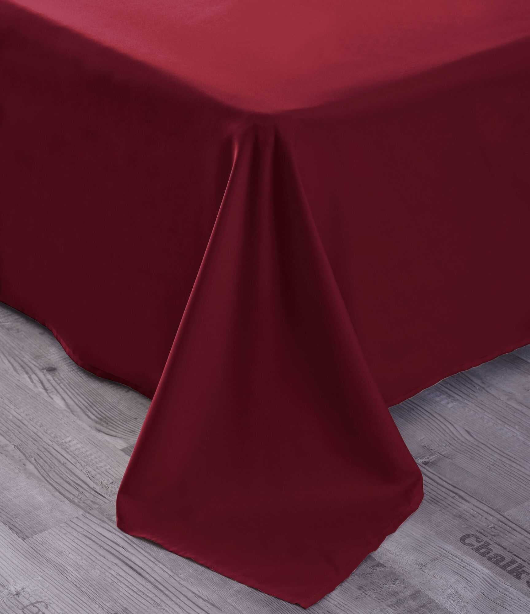 The Season Essentials Wrinkle Free Sheet Sets with Deep Pockets & Stain Resistant, 4 pc, 1800 Thread Count Bamboo Based, Burgundy, Full