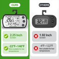 thumbnail image 1 of Digital Refrigerator Thermometer 2 Pack,Waterproof Fridge Thermometer, Max/Min Record Function,Timer Function Black, 1 of 6