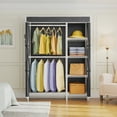 thumbnail image 5 of VIPEK V7C Heavy Duty Garment Rack with Cover, 670LB Capacity Portable Closet with Shelves, 5-Tier Metal Wardrobe Storage System, White Frame & Black Polyester Cover, 5 of 7