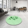 thumbnail image 4 of Ahgly Company Machine Washable Indoor Round Transitional Mint Green Area Rugs, 8' Round, 4 of 7