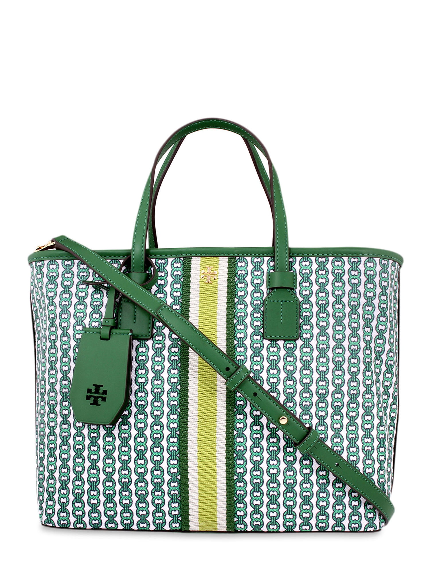 tory burch gemini link tote green