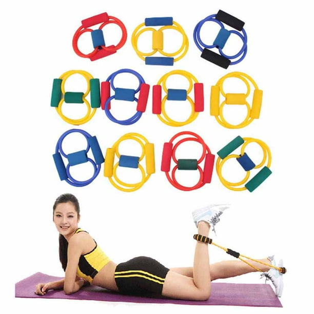 OpolskiResistance Band Yoga Pilates Tirer Exercice Étirement Fitness Tube Bandes d'Entraînement