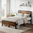 thumbnail image 2 of Queen Size Metal Bed Frame with Solid Wood Headboard & Footboard. Heavy Duty, Noise-Free Slat Support, Box Spring Not Needed., 2 of 8